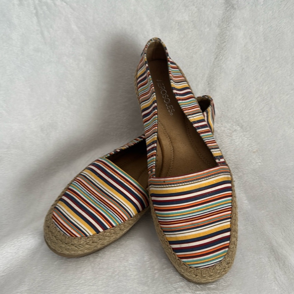 Espadrilles rainbow striped outdoor slip on shoes perfect for the beach